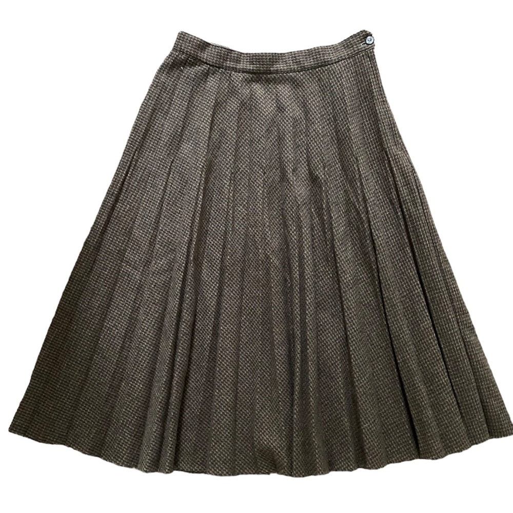Vintage Wool Accordion Midi Tweed Skirt 2-4 XS-S - Picture 3 of 8